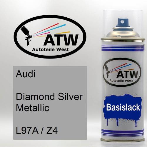 Audi, Diamond Silver Metallic, L97A / Z4: 400ml Sprühdose, von ATW Autoteile West.